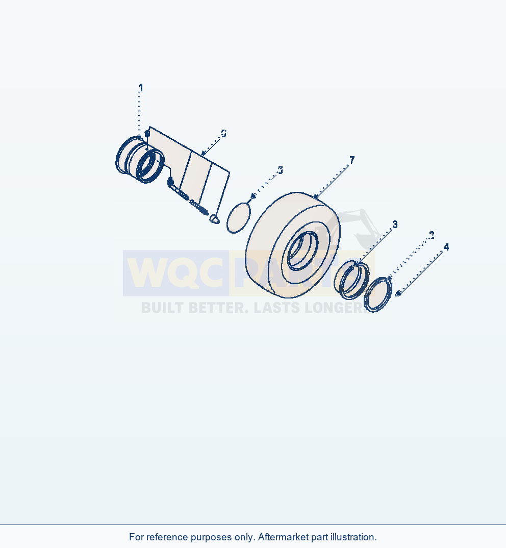 Komatsu WA380-6 Rim 23.5 X 25 (For Tubeless Tire) parts diagram
