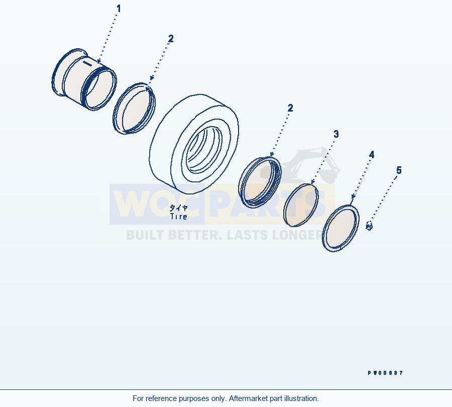 Komatsu WA380-6 Rim (For 23.5-25 With Tube Tire)(#65001-) parts diagram