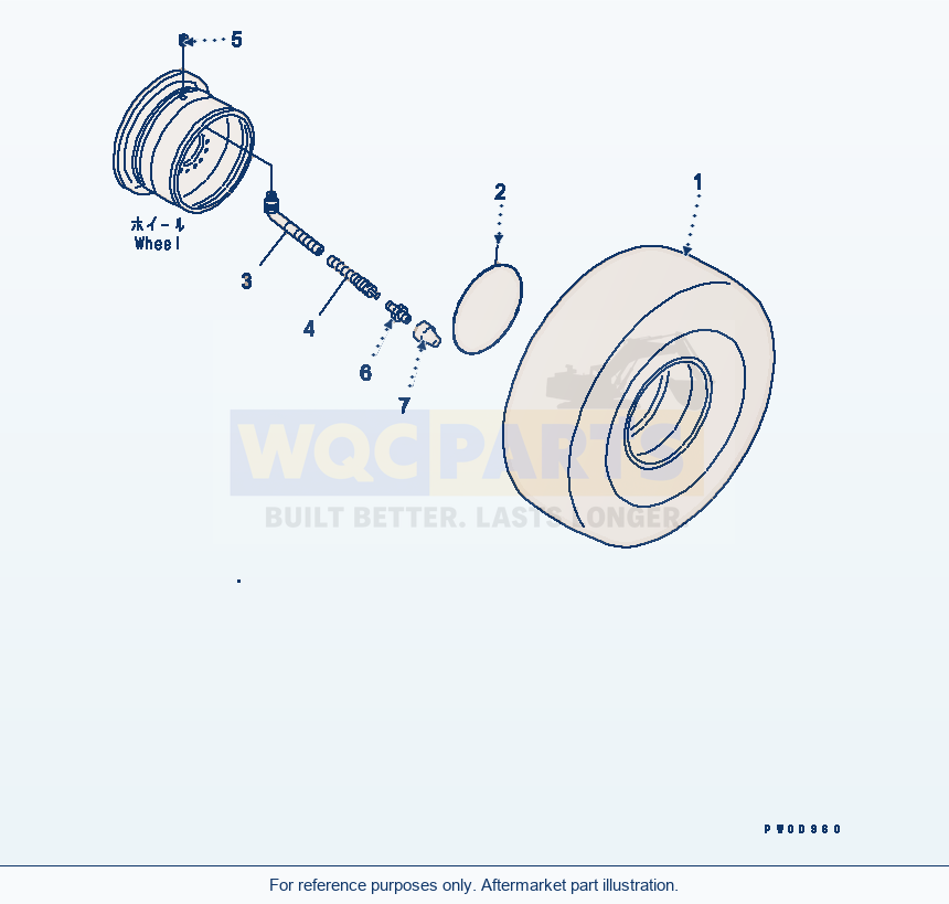 Komatsu WA380-6 Tire (23.5-25-20Pr-L2, Tubeless Tire)(#65001-) parts diagram