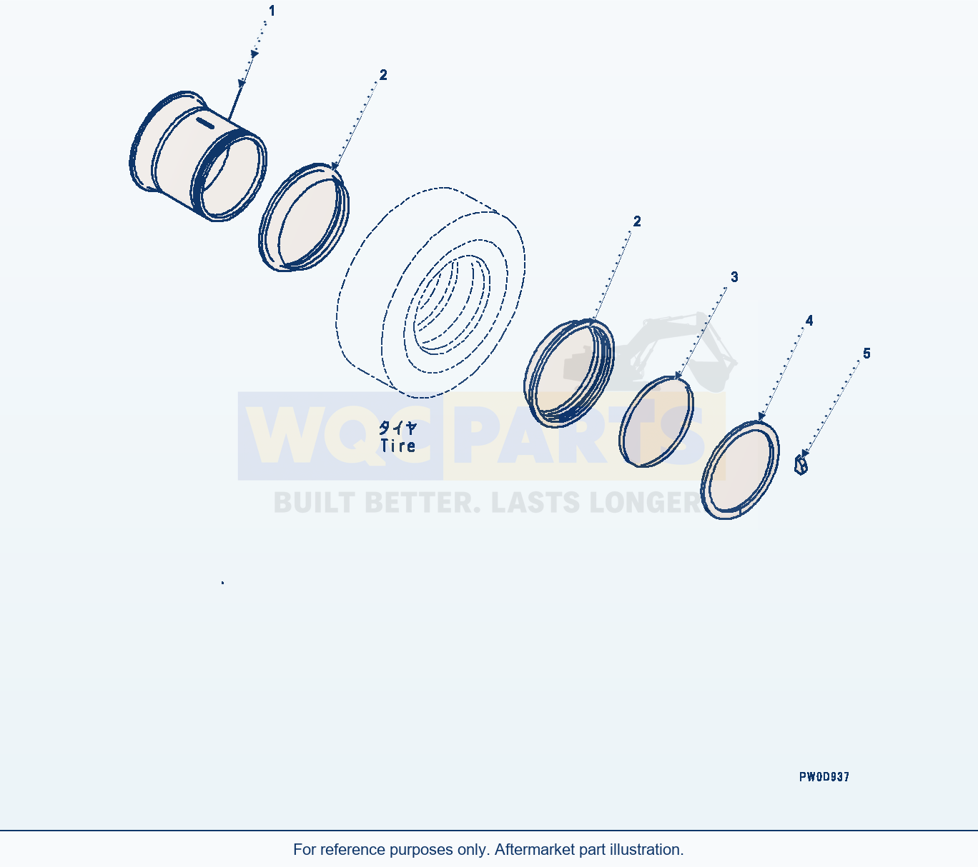 Komatsu WA380-6 Rim, For 23.50-25 Tire Size — Rim (#65949-) parts diagram