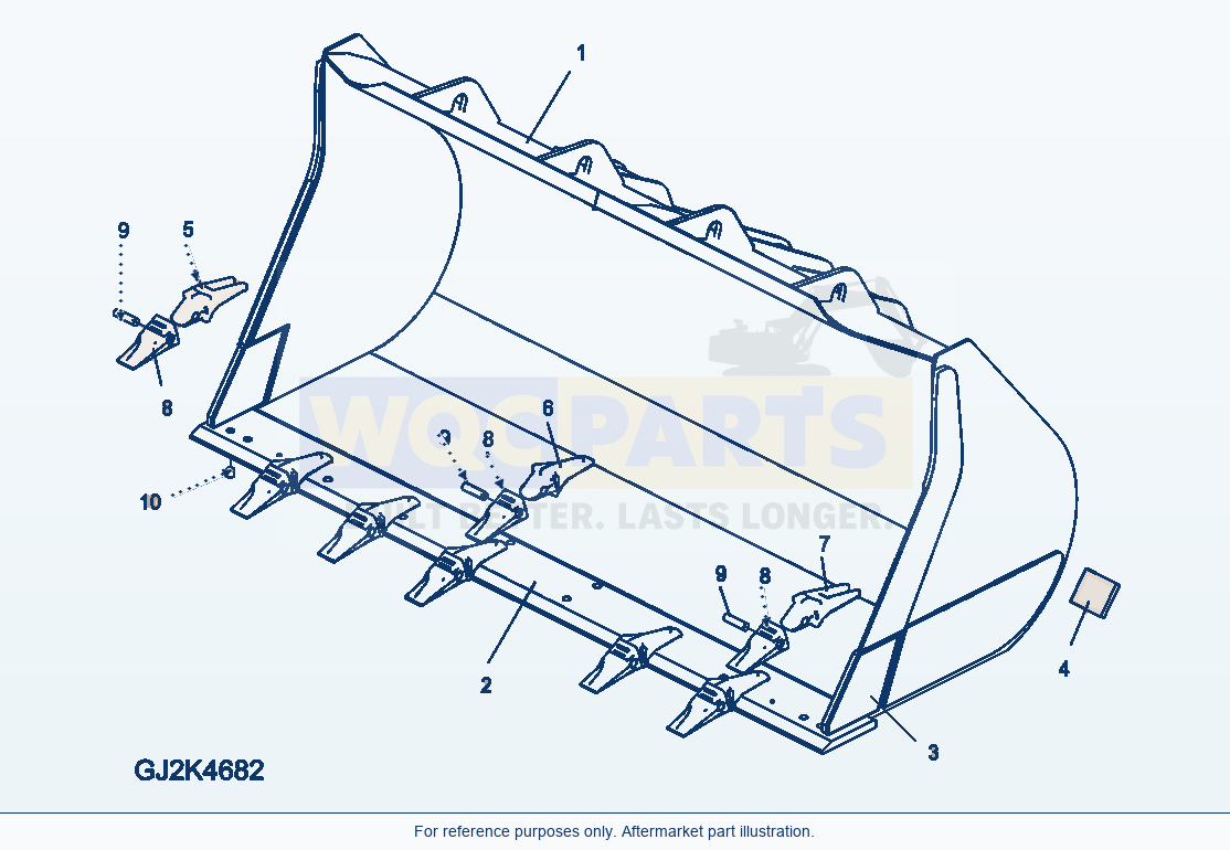 Komatsu WA380-6 Bucket 3.1Cbm (With Teeth) (C) parts diagram