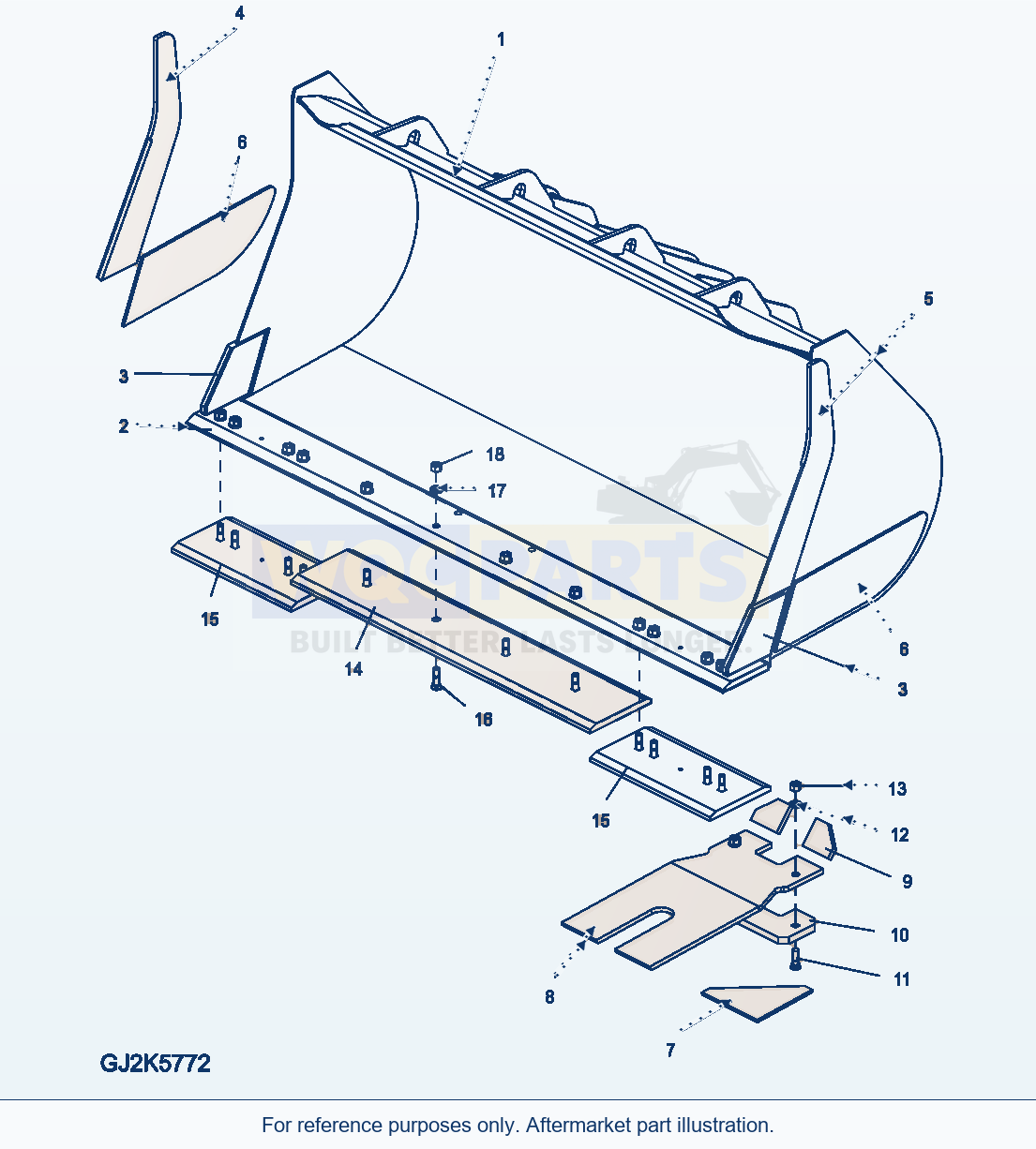 Komatsu WA380-6 Bucket 3.25Cbm (With Boc) (C-Fr) parts diagram