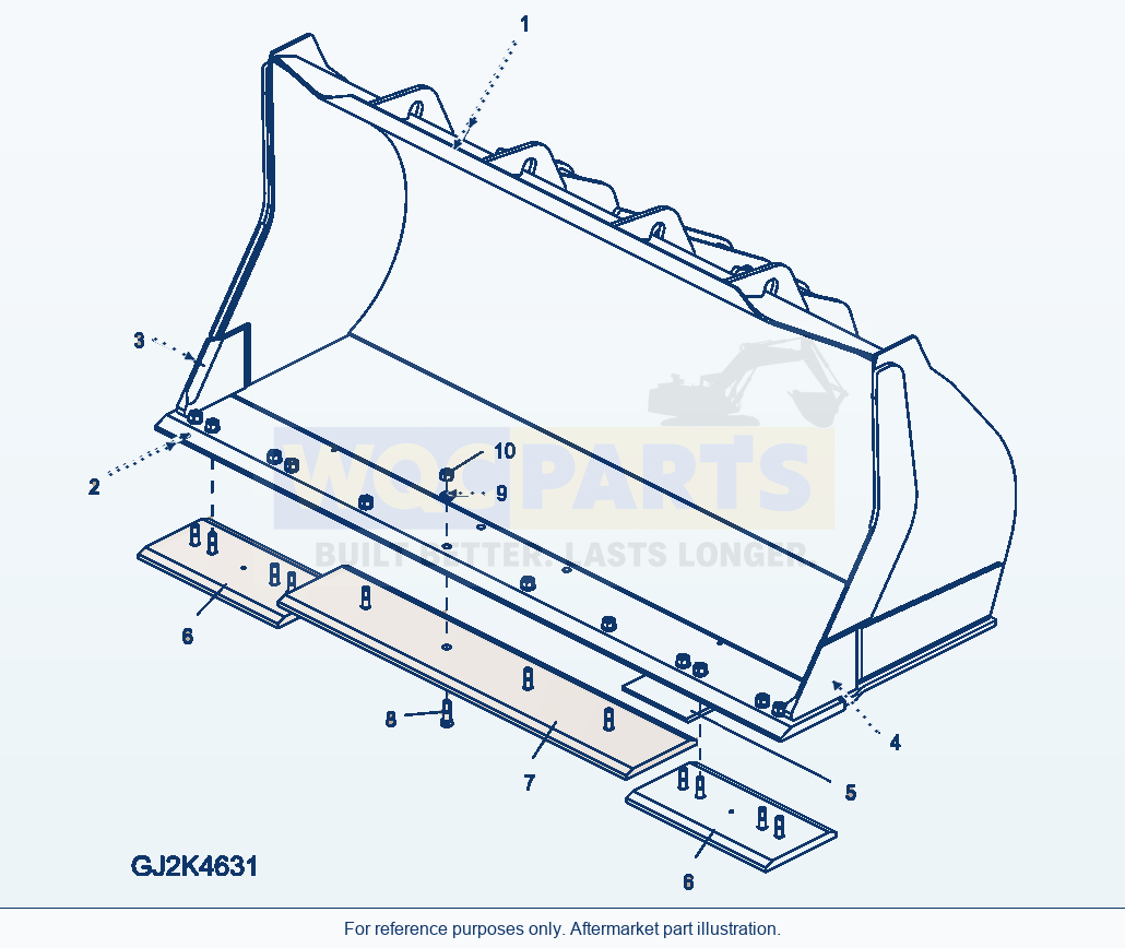 Komatsu WA380-6 Bucket 3.2Cbm (With Boc) (D) parts diagram