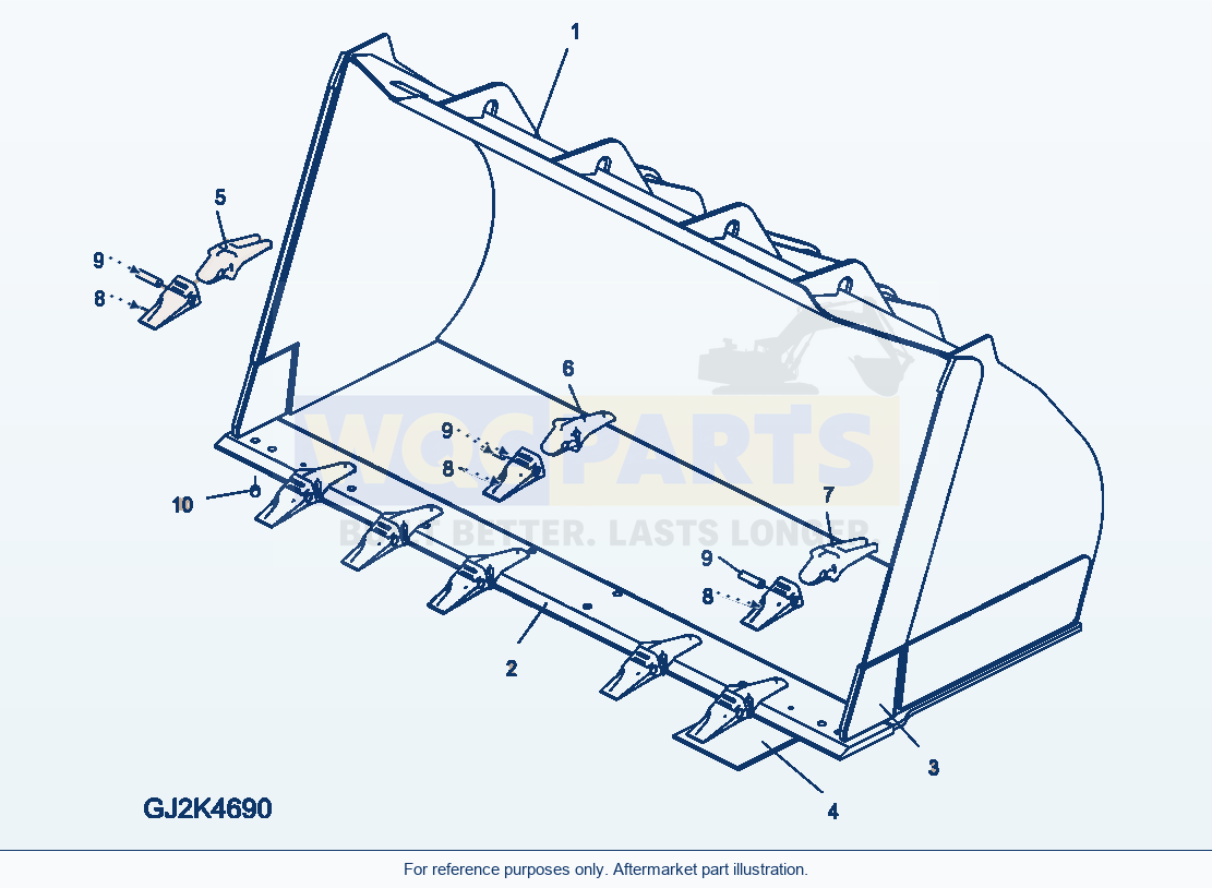 Komatsu WA380-6 Bucket 3.45Cbm (With Teeth) (B) parts diagram