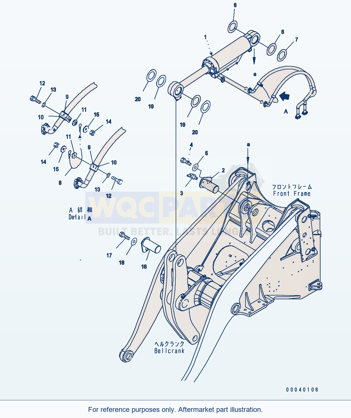 Komatsu WA380-6 Bucket Cylinder (Std) parts diagram