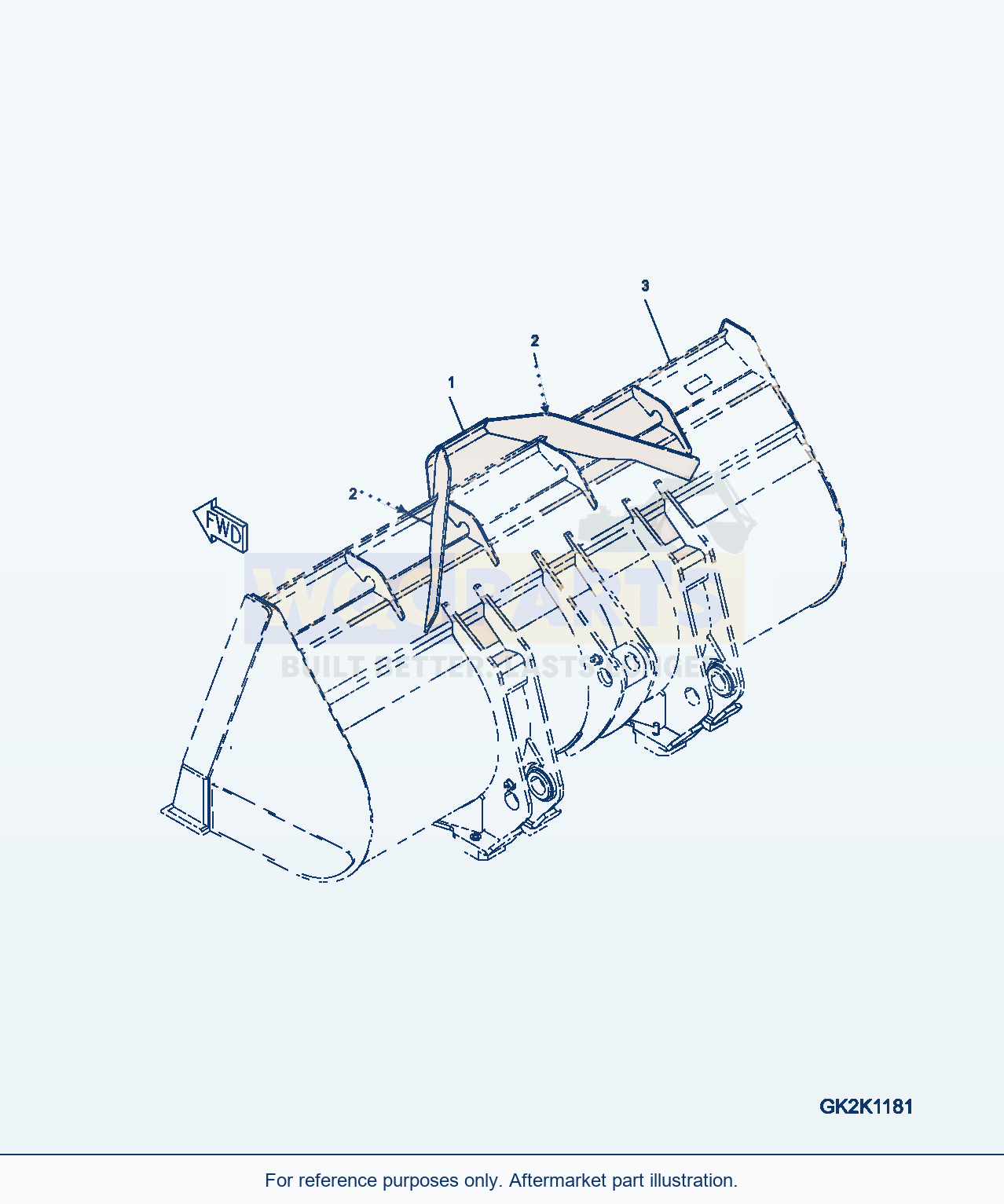 Komatsu WA380-6 Bucket (With Spill Guard) (Small) (Code: S70) parts diagram
