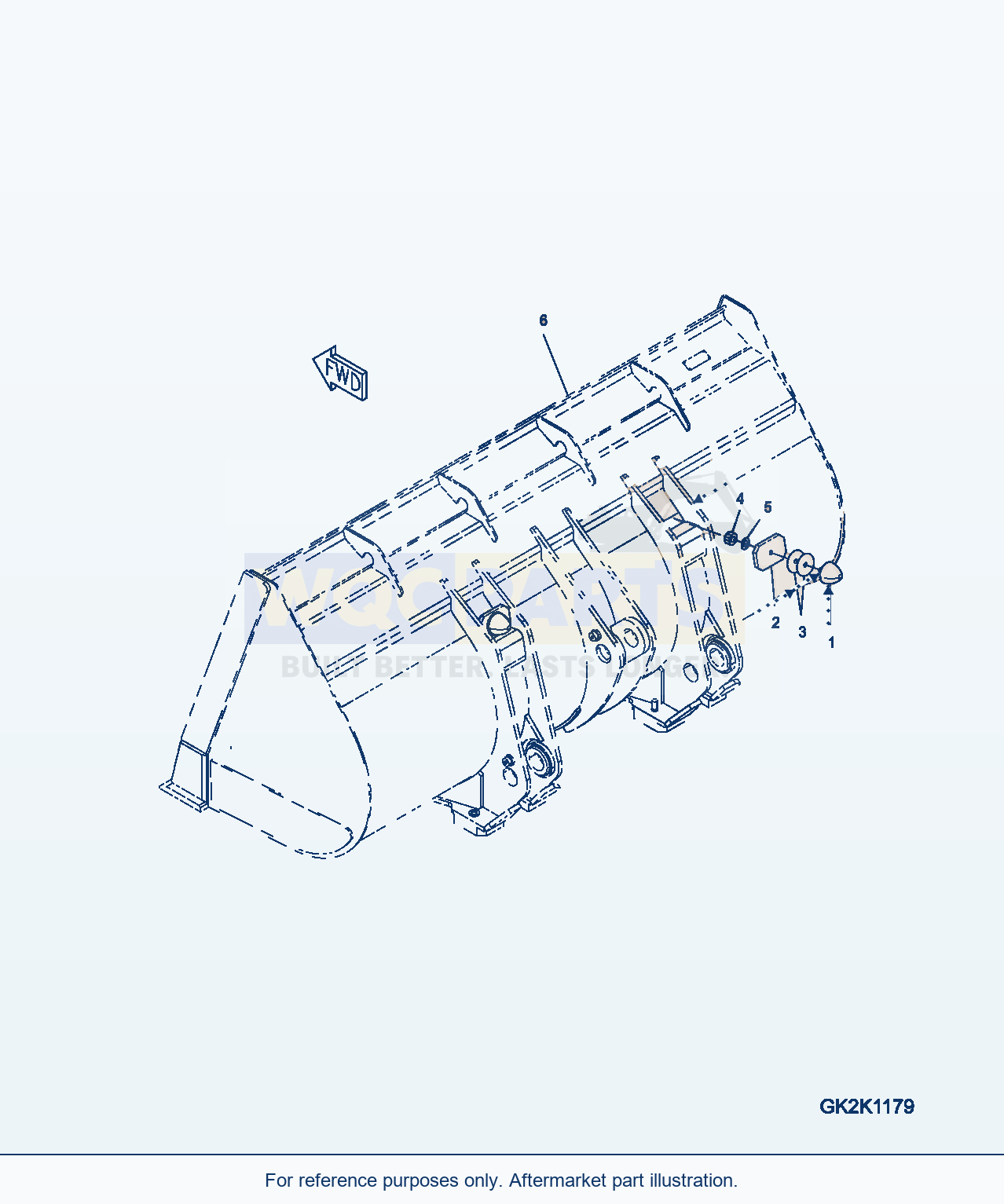 Komatsu WA380-6 Bucket (With Stopper) (Code: S60) parts diagram