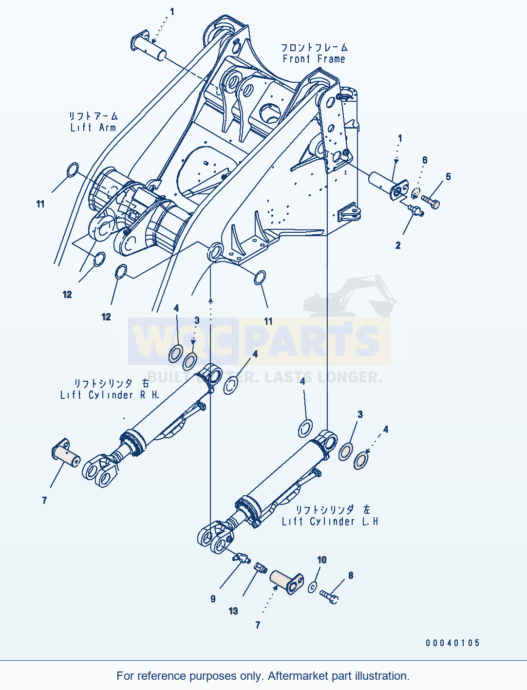 Komatsu WA380-6 Lift Cylinder (Pin) parts diagram