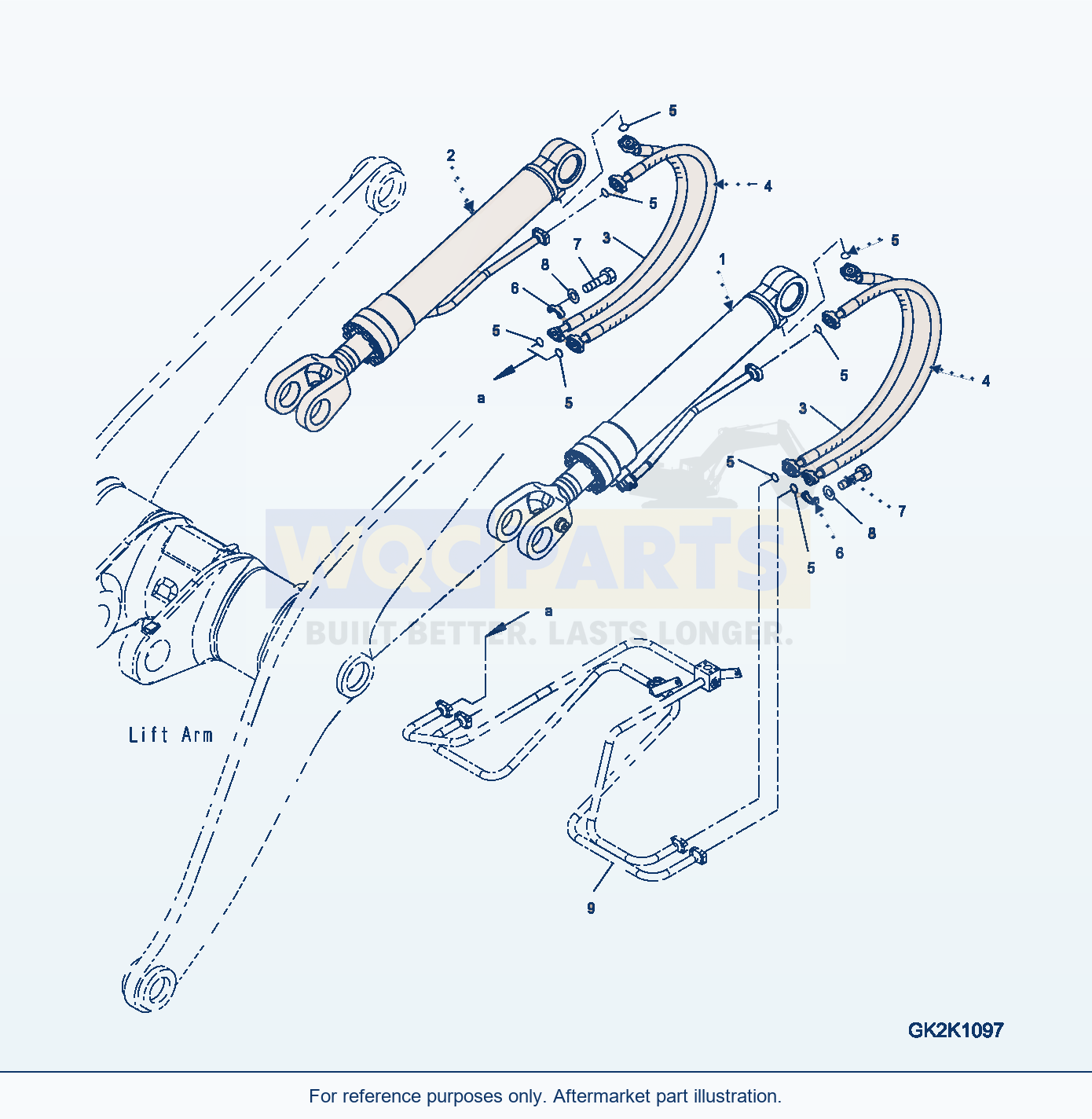 Komatsu WA380-6 Lift Cylinder (Piping) parts diagram