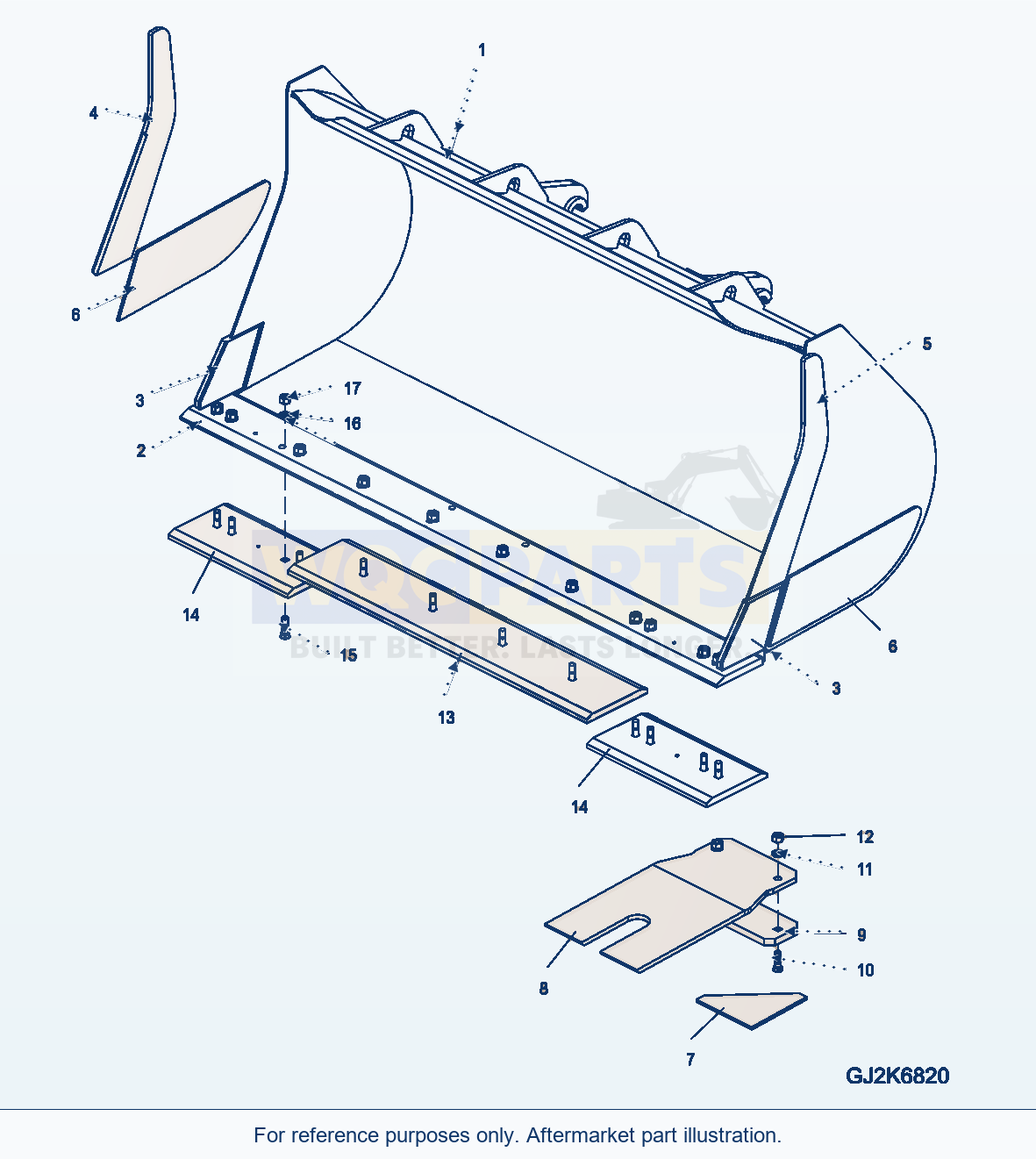Komatsu WA380-6 Quick Coupler Bucket 3.25Cbm (With Boc) (C-Fr) parts diagram