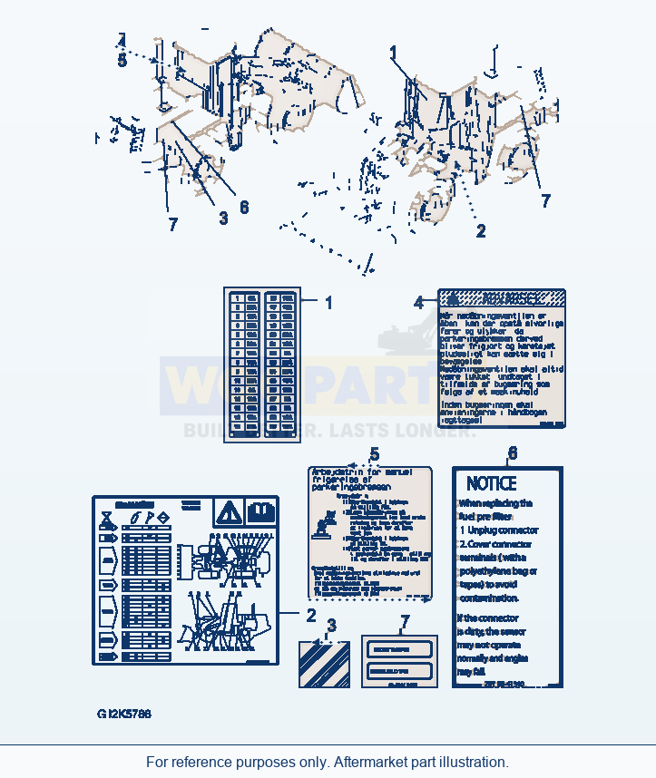 Komatsu WA380-6 Decal (Danish) parts diagram