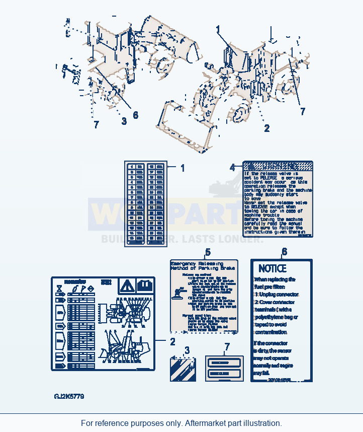 Komatsu WA380-6 Decal (English) parts diagram