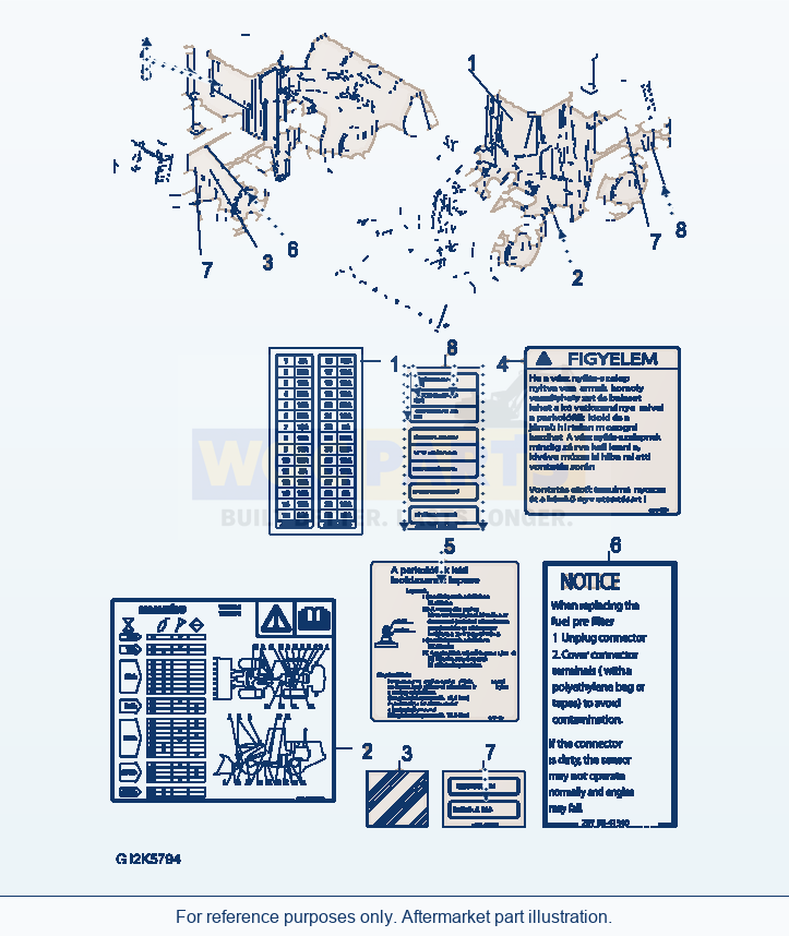 Komatsu WA380-6 Decal (Hungarian) parts diagram