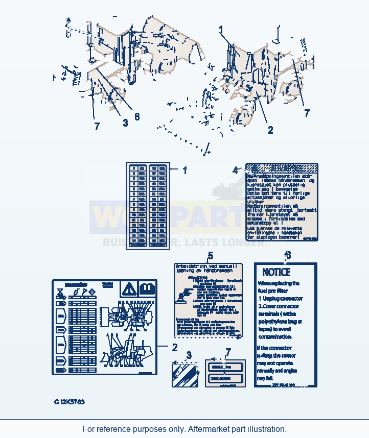 Komatsu WA380-6 Decal (Norwegian) parts diagram