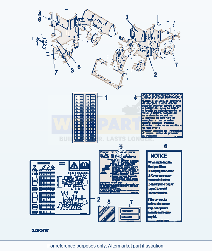 Komatsu WA380-6 Decal (Portuguese) parts diagram