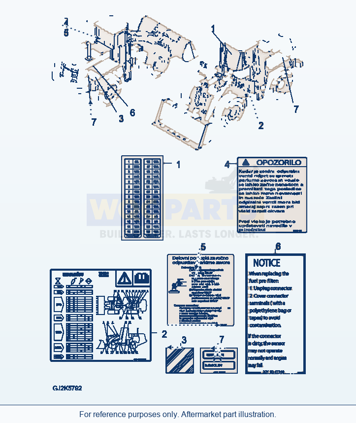 Komatsu WA380-6 Decal (Slowenian) parts diagram