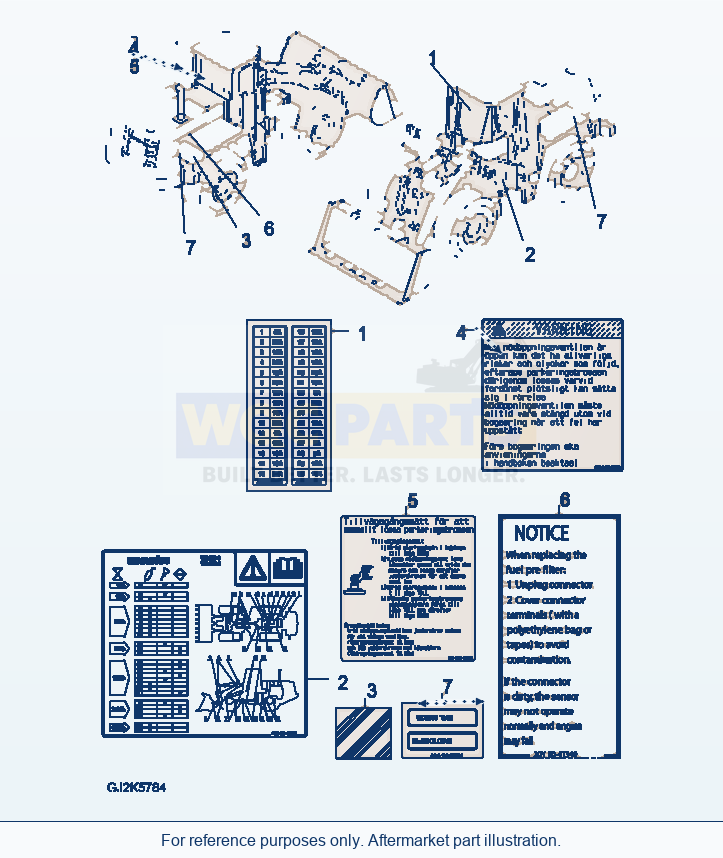 Komatsu WA380-6 Decal (Swedish) parts diagram
