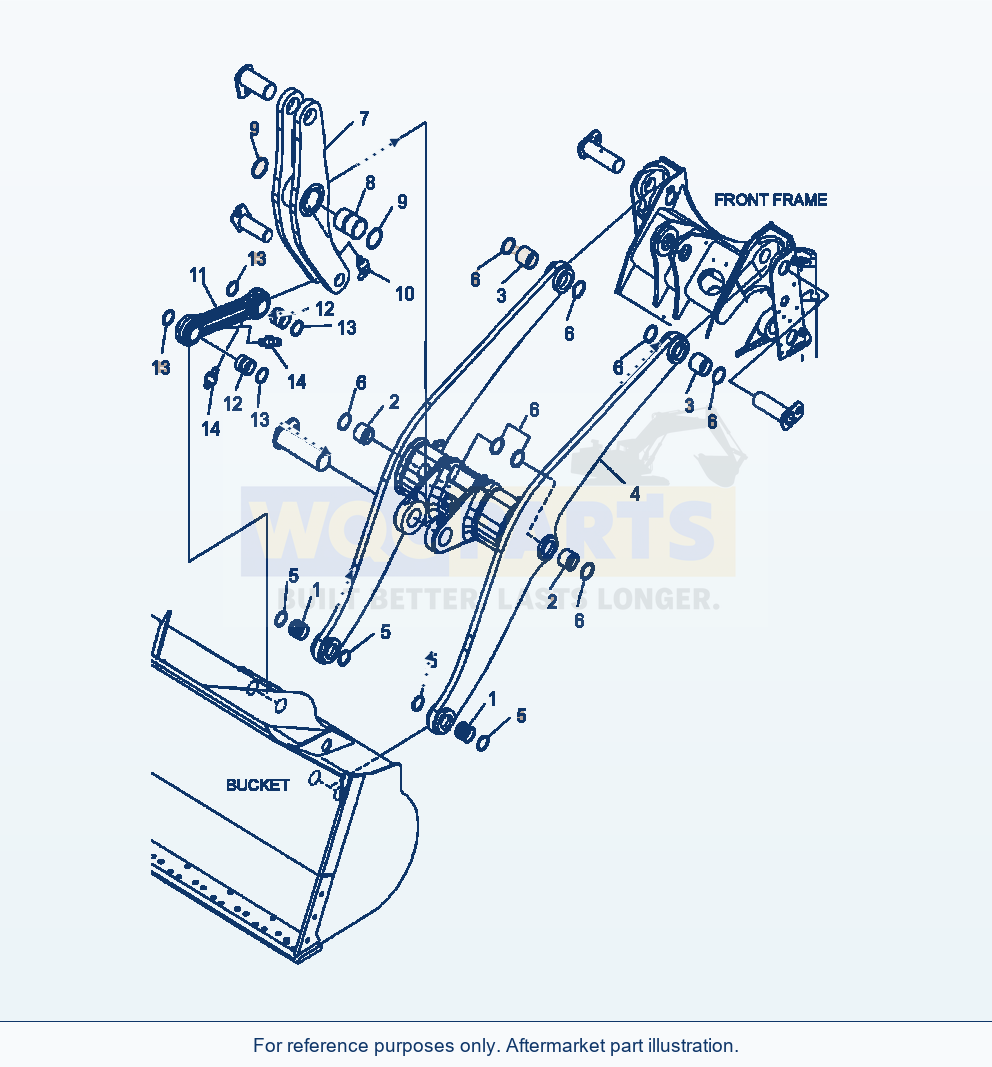 Komatsu WA380-6 Boom And Bell Crank High Lift Serial A54001-UP parts diagram