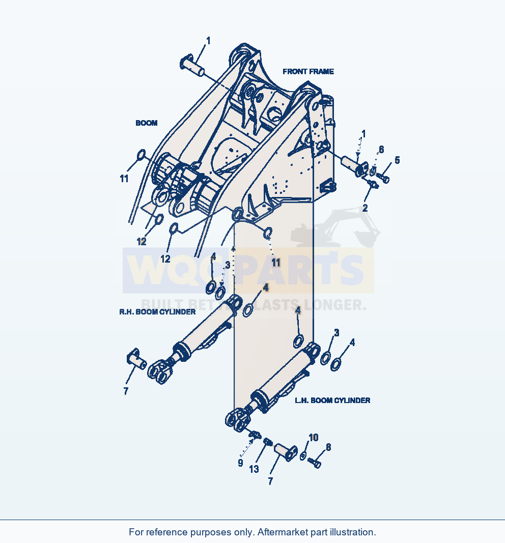 Komatsu WA380-6 Boom Cylinder Pin Serial A54001-UP parts diagram