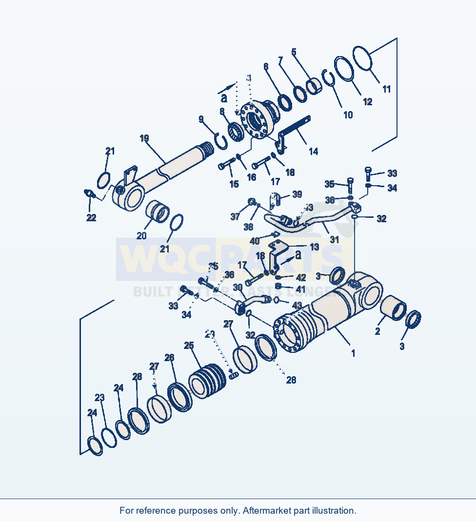 Komatsu WA380-6 Bucket Cylinder Large Serial A54001-UP parts diagram