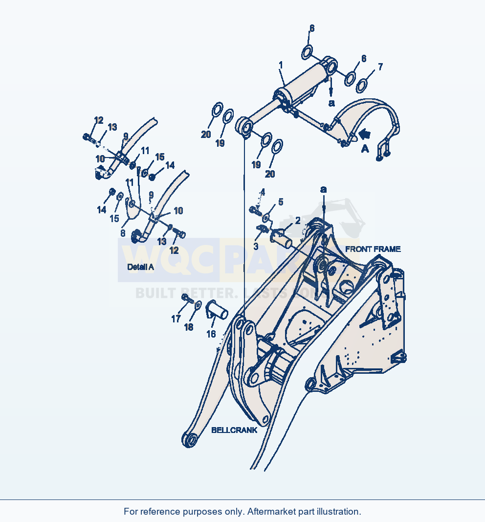 Komatsu WA380-6 Bucket Cylinder Mounting Serial A53001-UP parts diagram