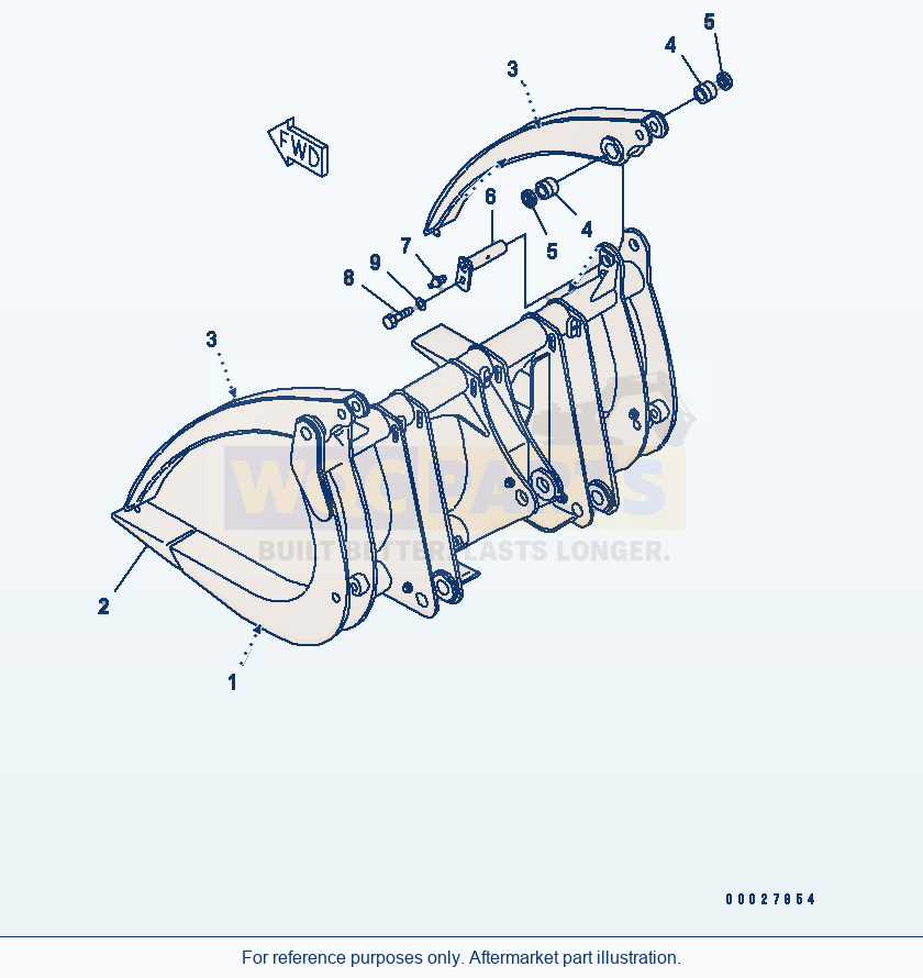 Komatsu WA380-6 Log Grapple(#65001-) parts diagram