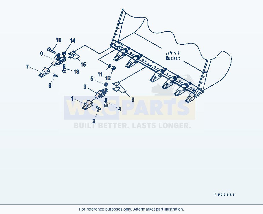 Komatsu WA380-6 Tip Tooth(#65001-) parts diagram