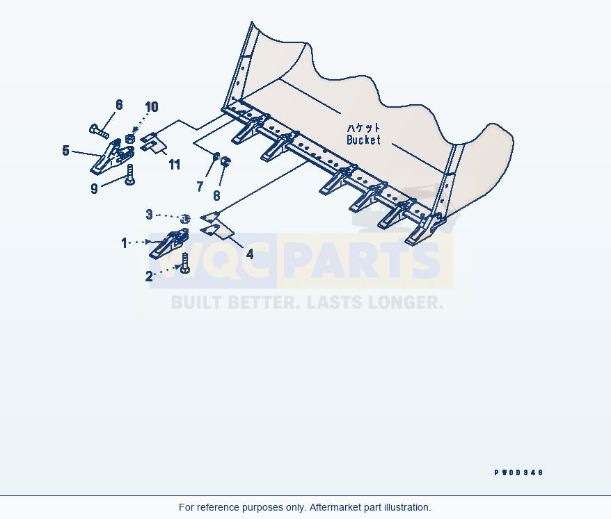 Komatsu WA380-6 Tooth(#65001-) parts diagram