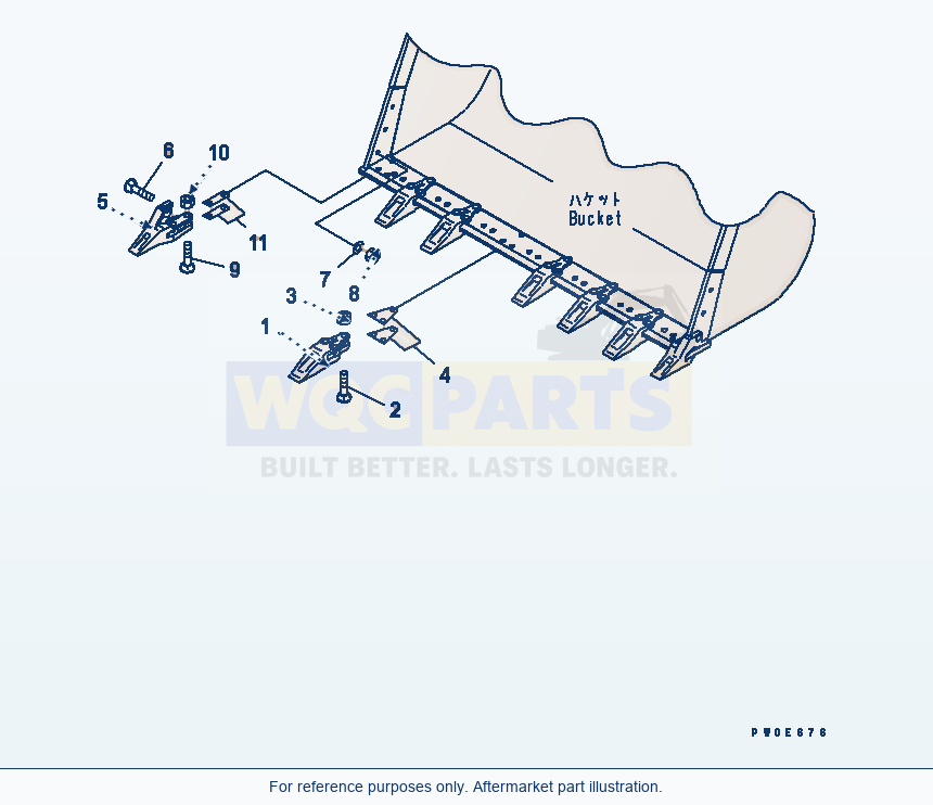 Komatsu WA380-6 Tooth (For Limestone)(#65001-) parts diagram