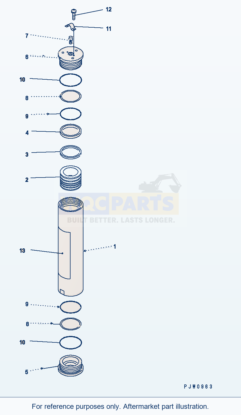 Komatsu WA380-6 Brake Accumulator (Inner Parts) parts diagram