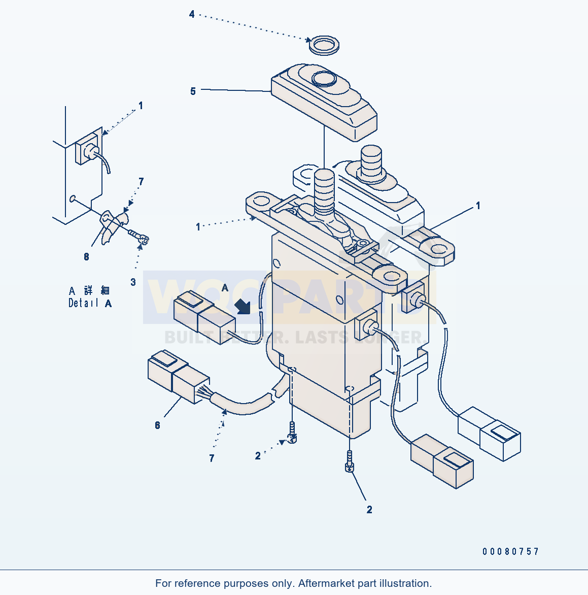 Komatsu WA380-6 Electric Lever (Work Equipment) parts diagram
