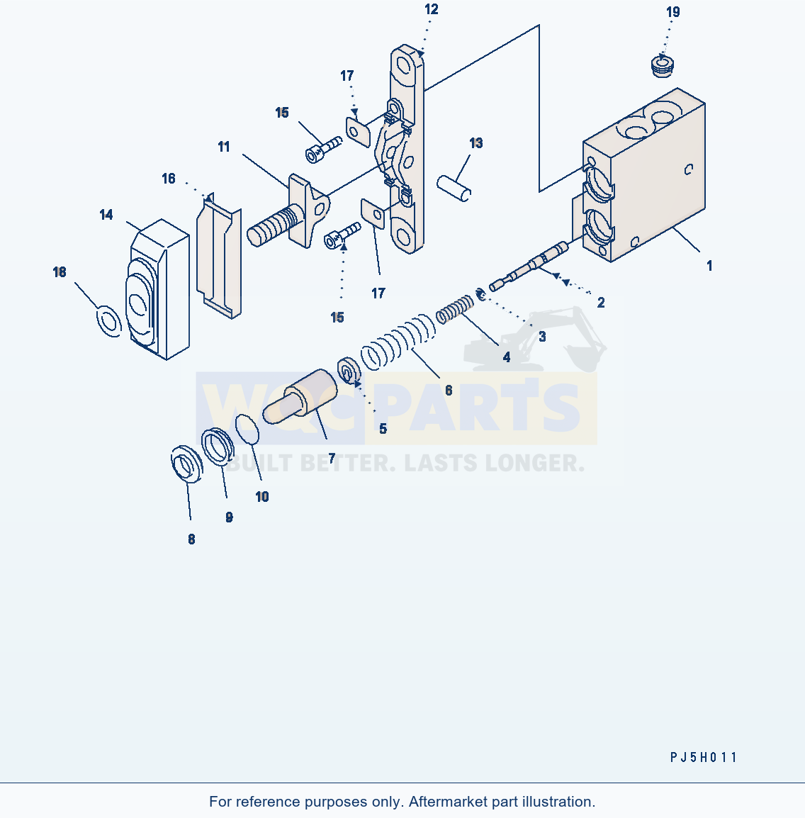Komatsu WA380-6 Ppc Valve (For 3-Spool Valve) parts diagram