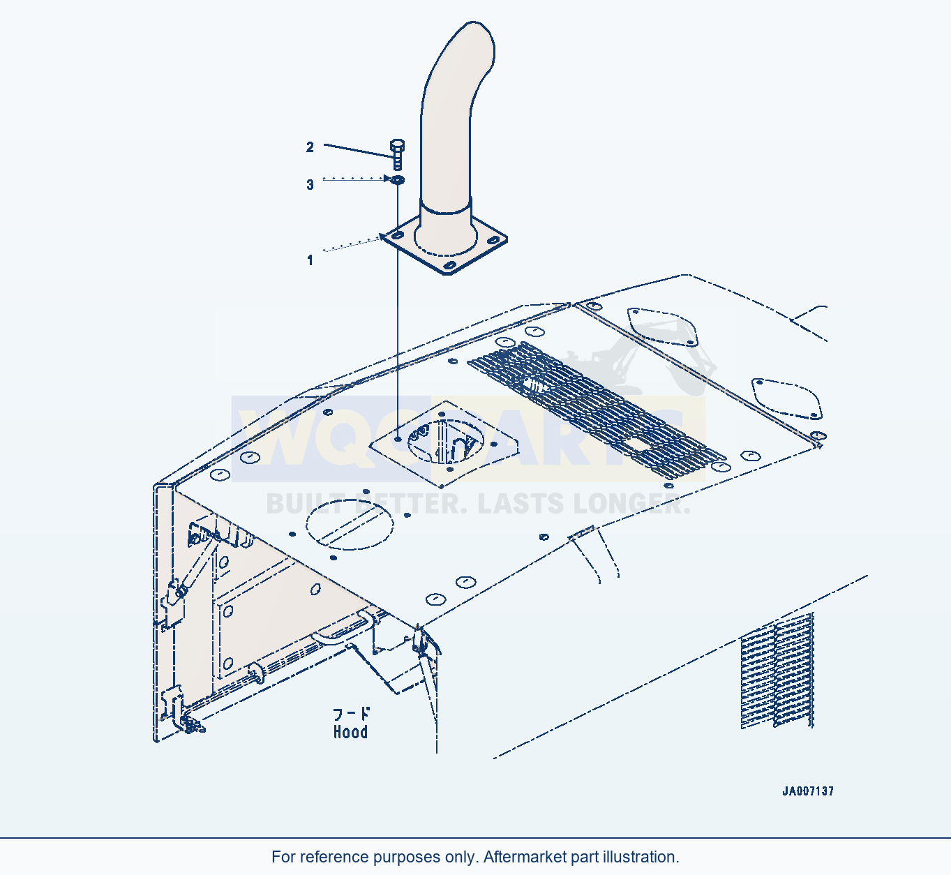Komatsu WA380-7 Exhaust Pipe Serial H62051-UP parts diagram