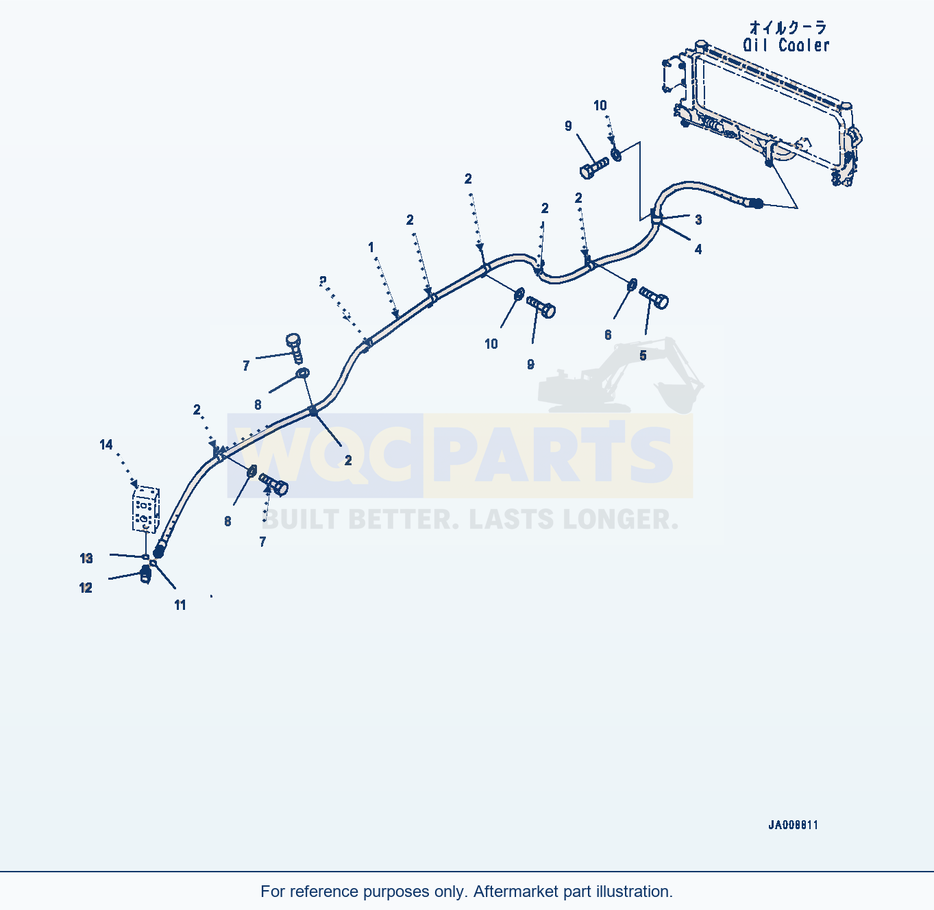 Komatsu WA380-7 Cooling Piping Serial 10001-UP parts diagram