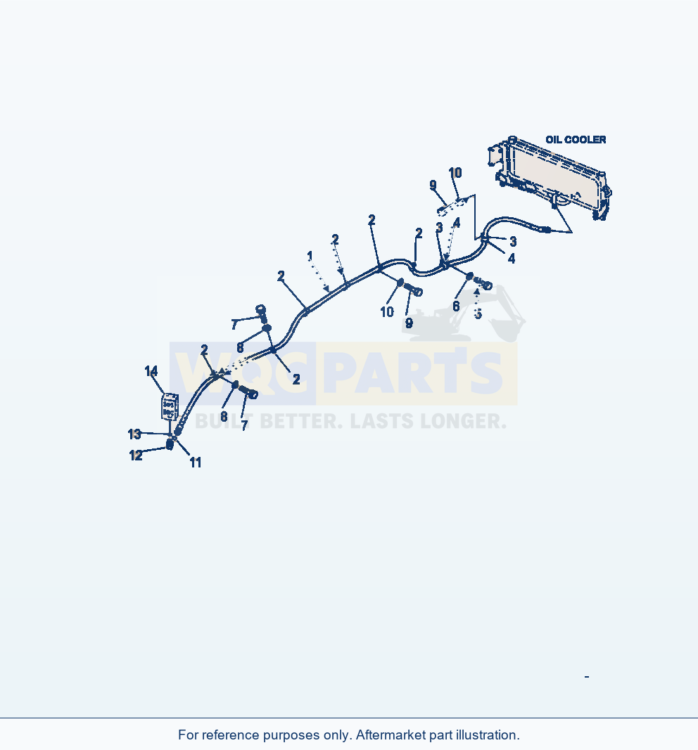Komatsu WA380-7 Coolant Piping parts diagram