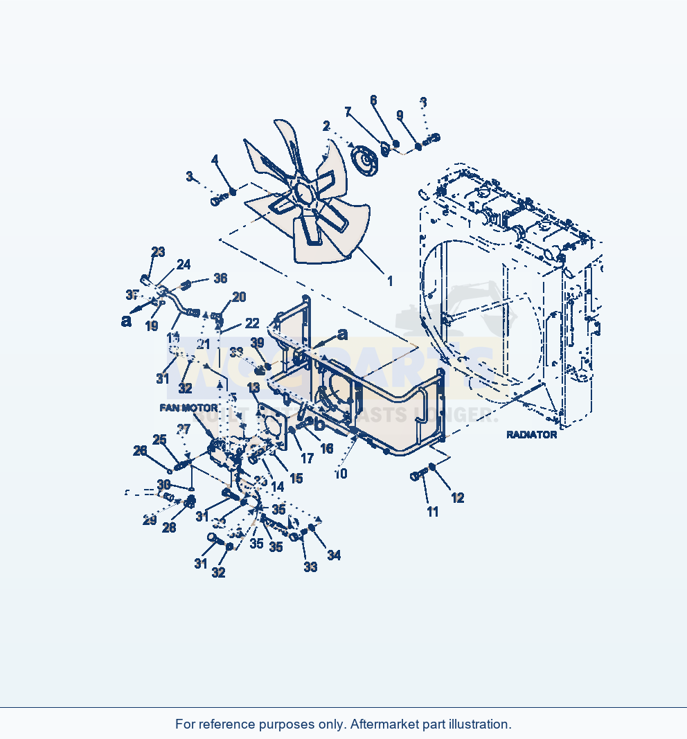 Komatsu WA380-7 Radiator Cooling Fan parts diagram