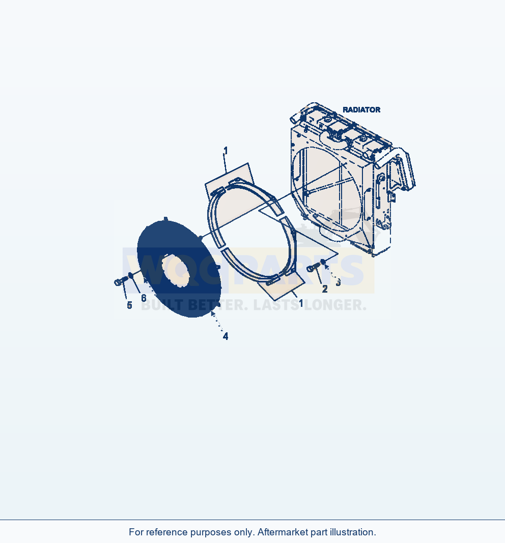 Komatsu WA380-7 Radiator Fan Guard parts diagram