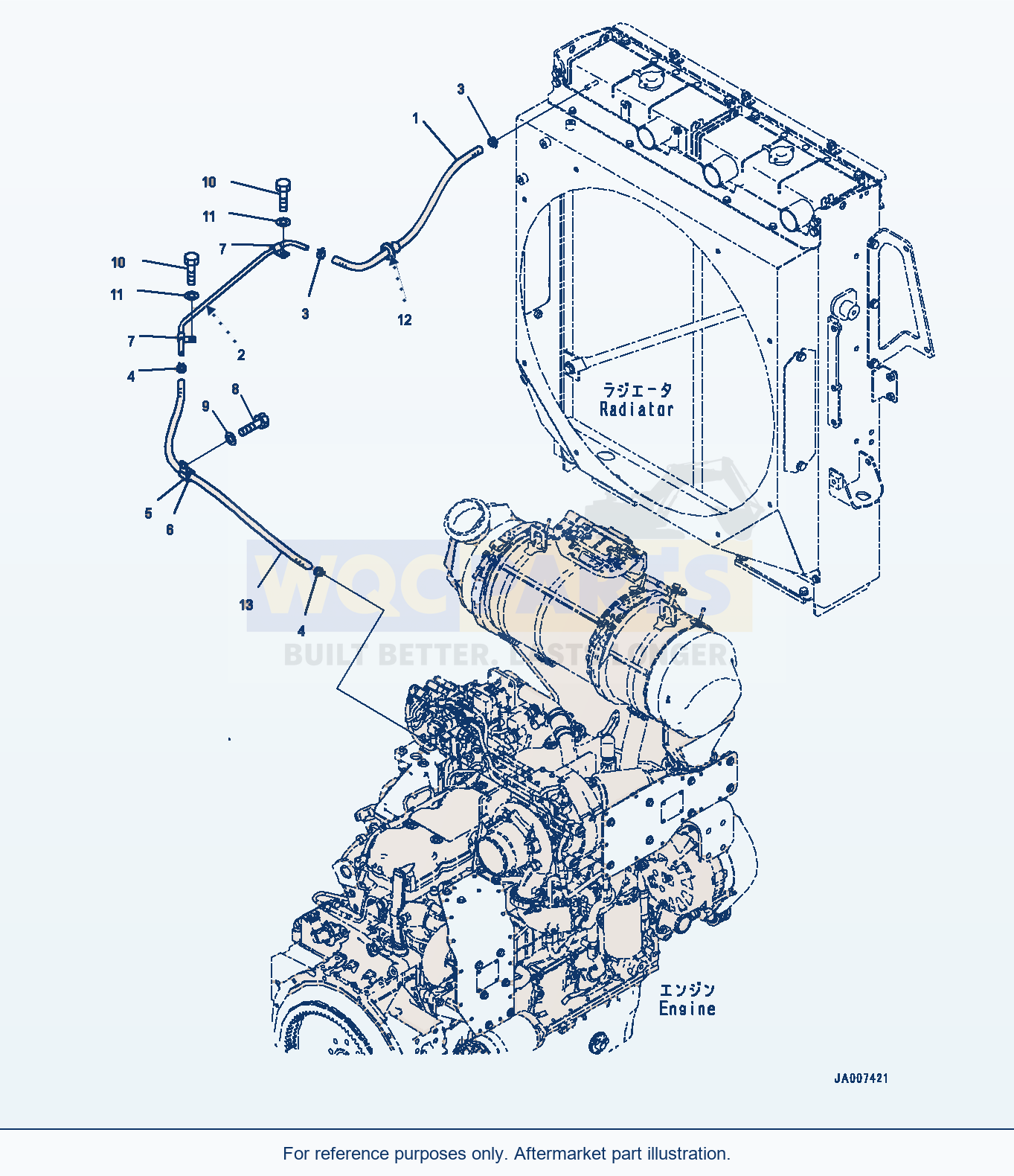 Komatsu WA380-7 Radiator, Piping (#10001-) parts diagram