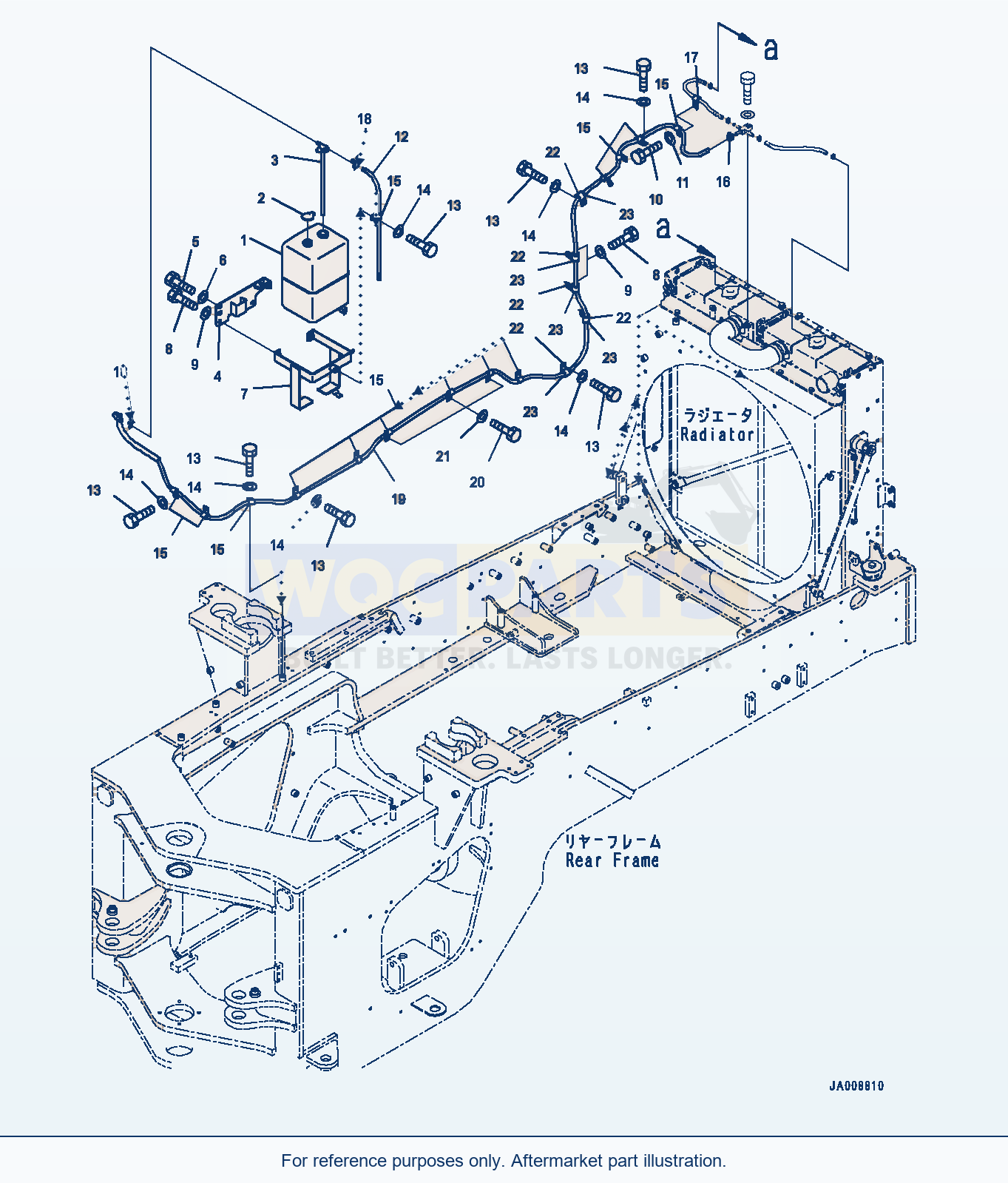 Komatsu WA380-7 Radiator, Sub-Tank Piping (#10001-) parts diagram