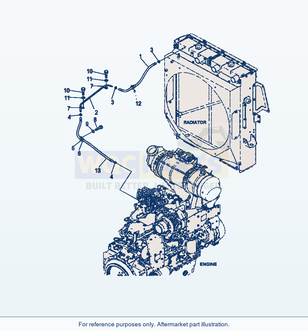 Komatsu WA380-7 Radiator Ventilator parts diagram