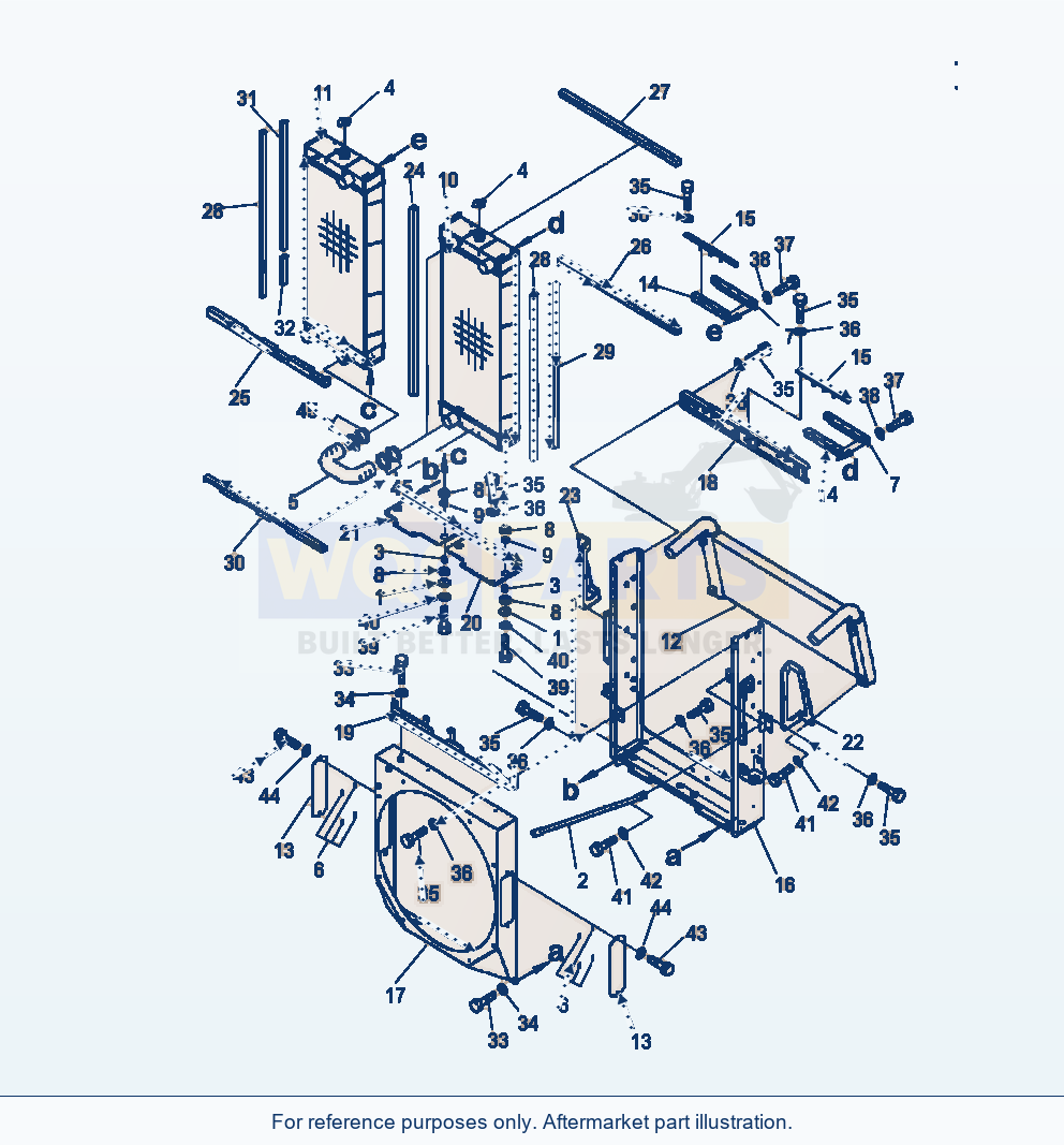 Komatsu WA380-7 Radiator parts diagram