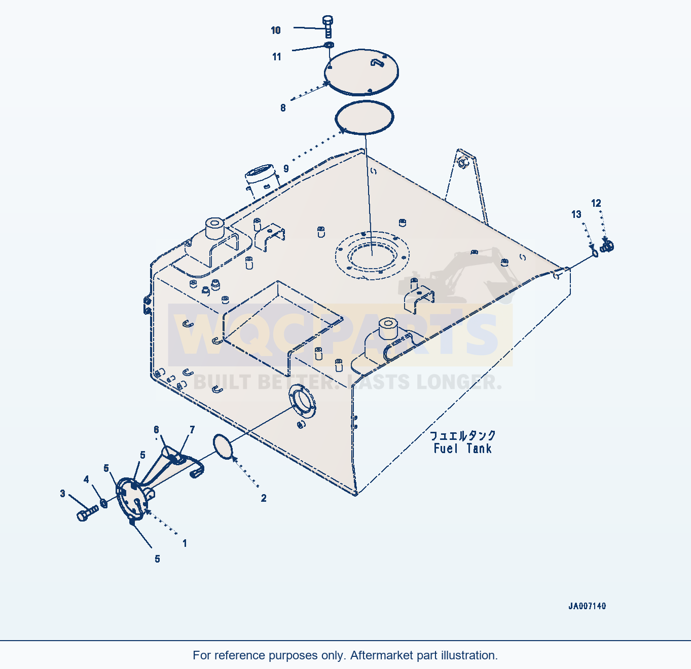 Komatsu WA380-7 Fuel Tank, Fuel Tank Related Serial H62051-UP parts diagram