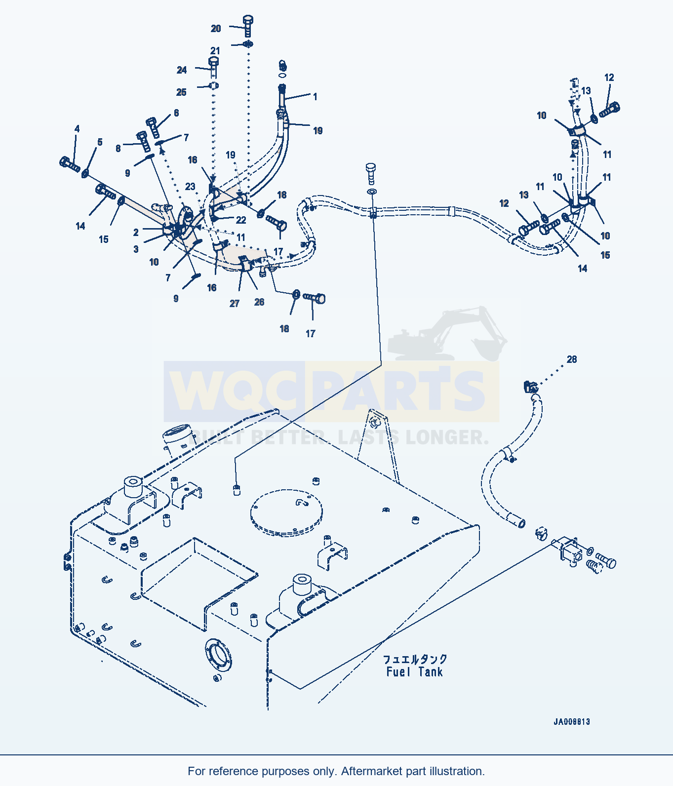 Komatsu WA380-7 Fuel Tank, Piping And Hose Serial 10001-UP parts diagram