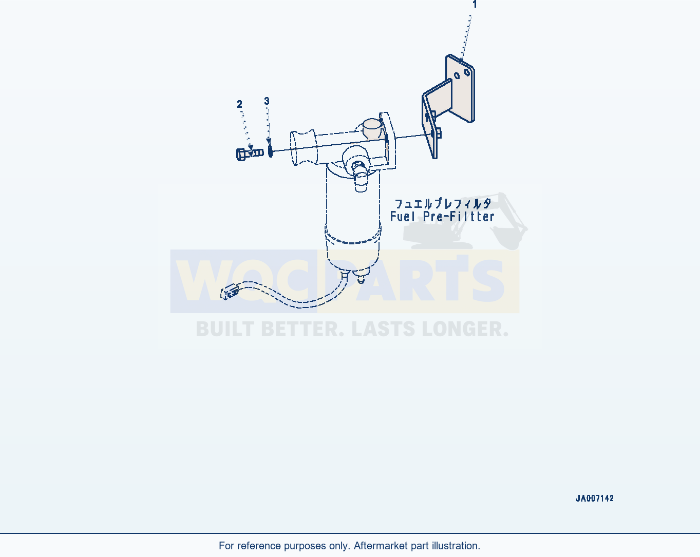 Komatsu WA380-7 Fuel Tank, Pre-Filter Bracket Serial 10001-UP parts diagram
