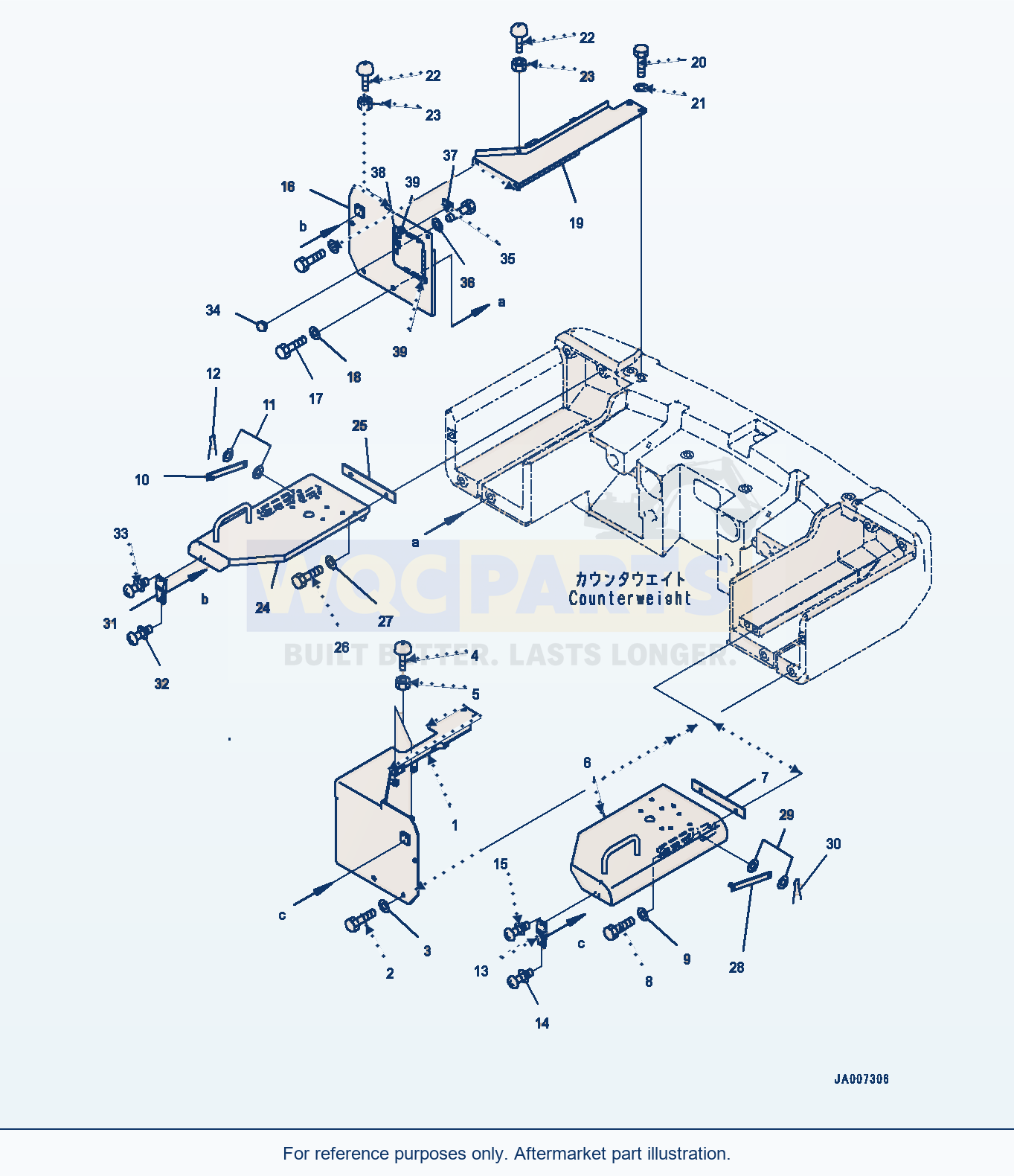 Komatsu WA380-7 Battery Box, Box And Cover Serial H62051-UP parts diagram
