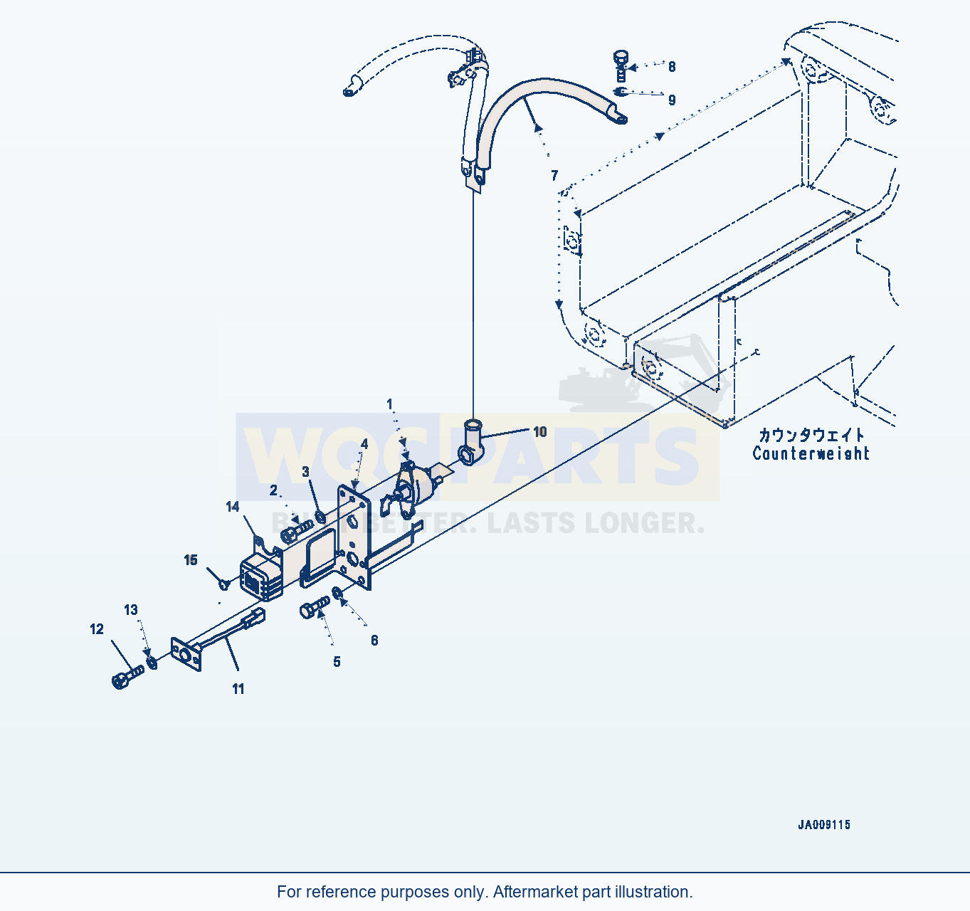 Komatsu WA380-7 Battery Box, Switch Serial H62051-UP parts diagram