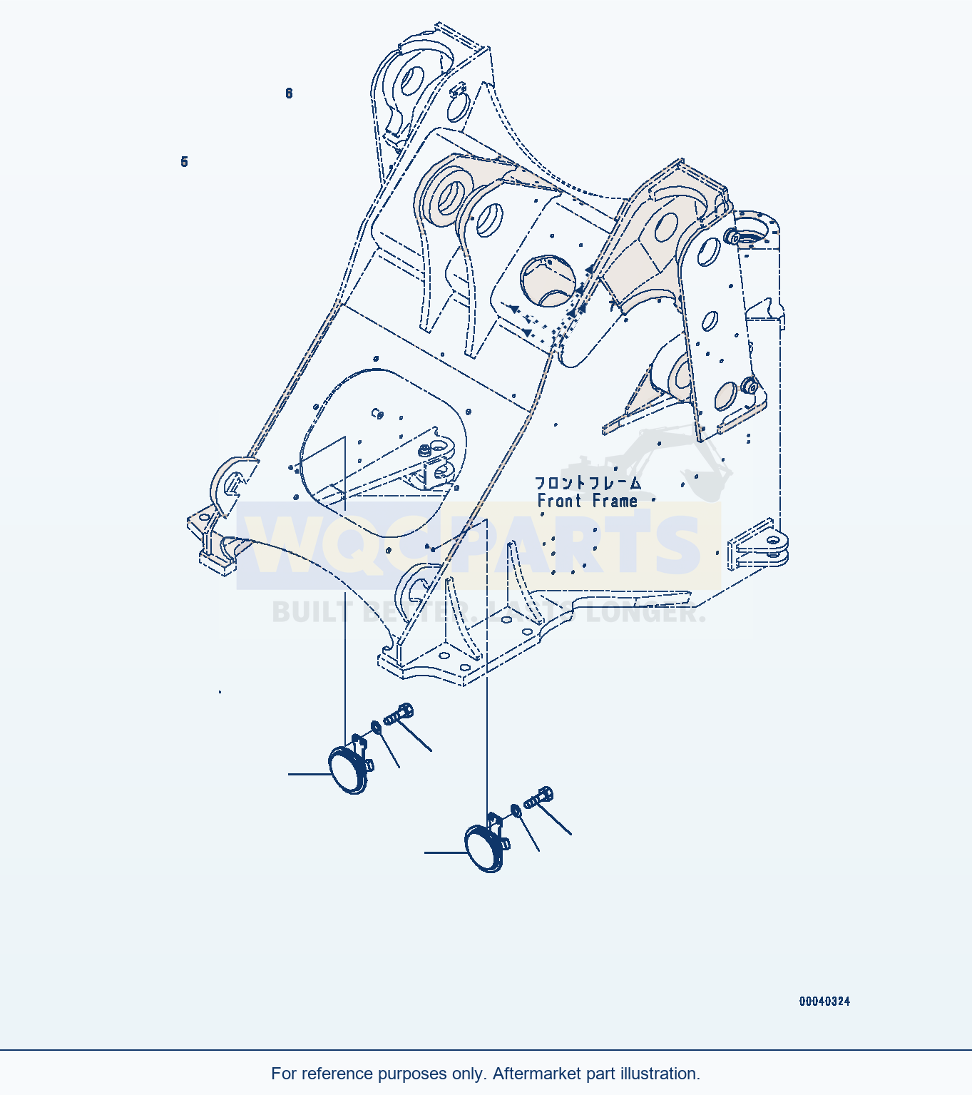 Komatsu WA380-7 Front Lamp, Left Hand Driving parts diagram