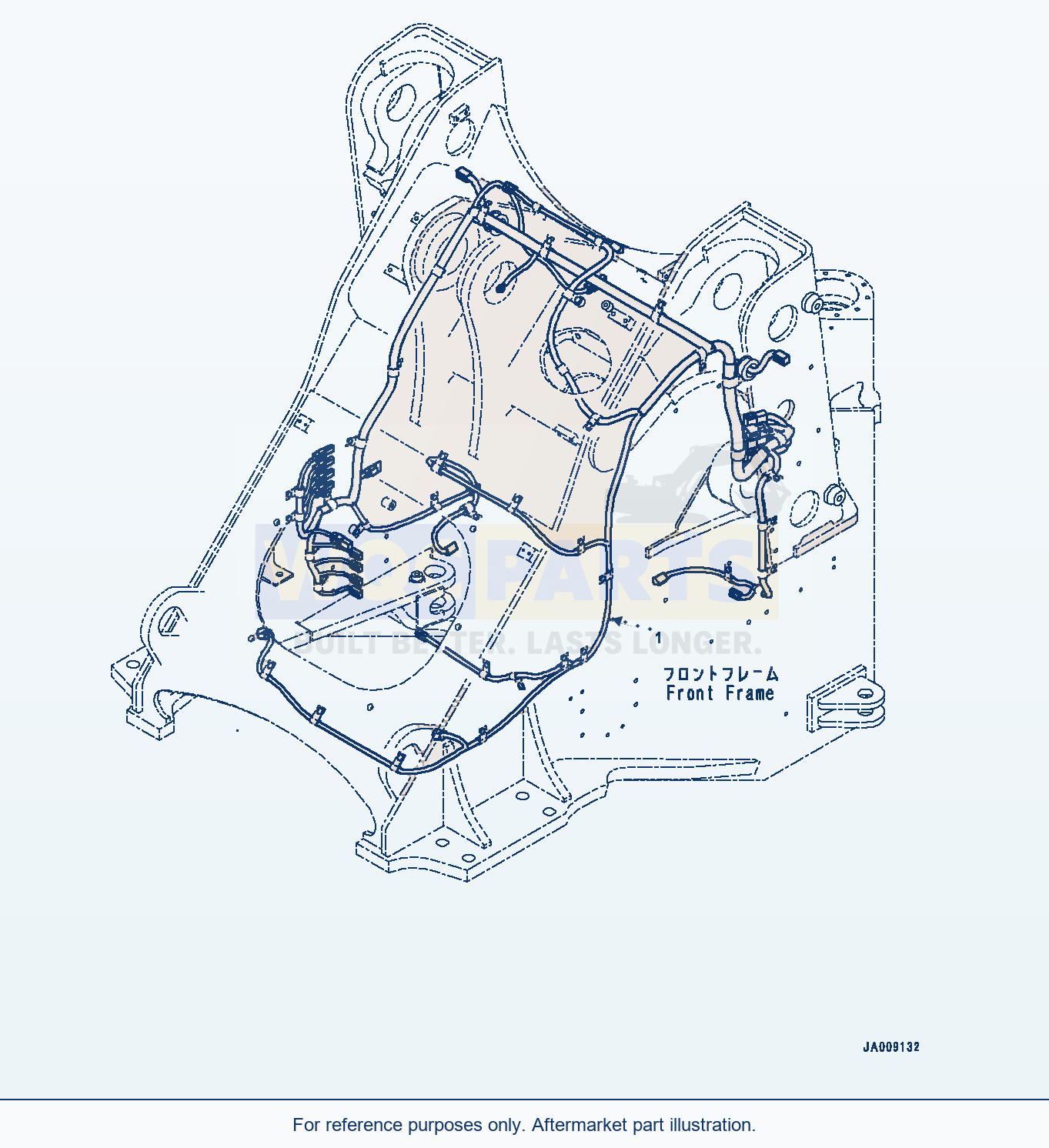 Komatsu WA380-7 Front Wiring Harness, Wiring Harness parts diagram