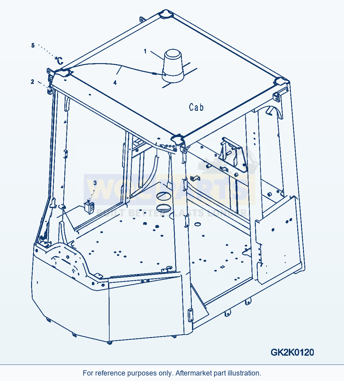 Komatsu WA380-7 Rotating Warning Lamp, Cab parts diagram