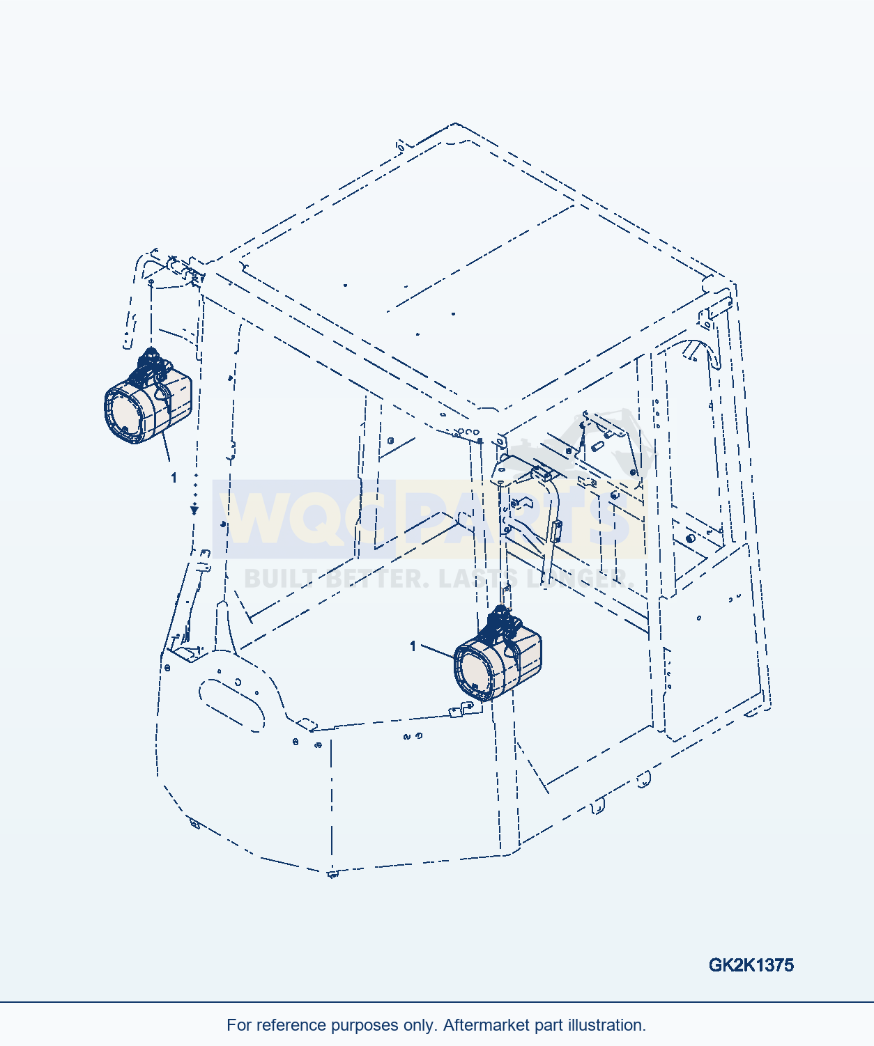 Komatsu WA380-7 Working Lamp, Xenon Serial H62051-UP parts diagram